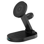 Подставка с подсветкой 4 в 1 Magnetic Wireless Charger для iPhone Black 250_100_121366