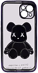 Чехол для iPhone 13 mini прозрачный с 3D мишкой Синий 250_100_533400