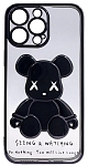 Чехол для iPhone 13 Pro Max прозрачный с 3D мишкой Черный 250_100_533444