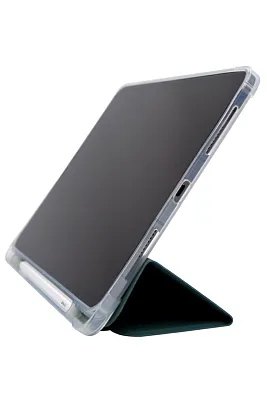 Прозрачный чехол-книжка для iPad Pro 12.9 с тройным загибом Темно-зеленый 400_400_121737