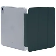 Прозрачный чехол-книжка для iPad 10 с тройным загибом Темно-зеленый 500_191_180625