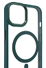 Чехол прозрачный с цветным бортиком MagSafe iPhone 14 Зеленый 100_100_642445