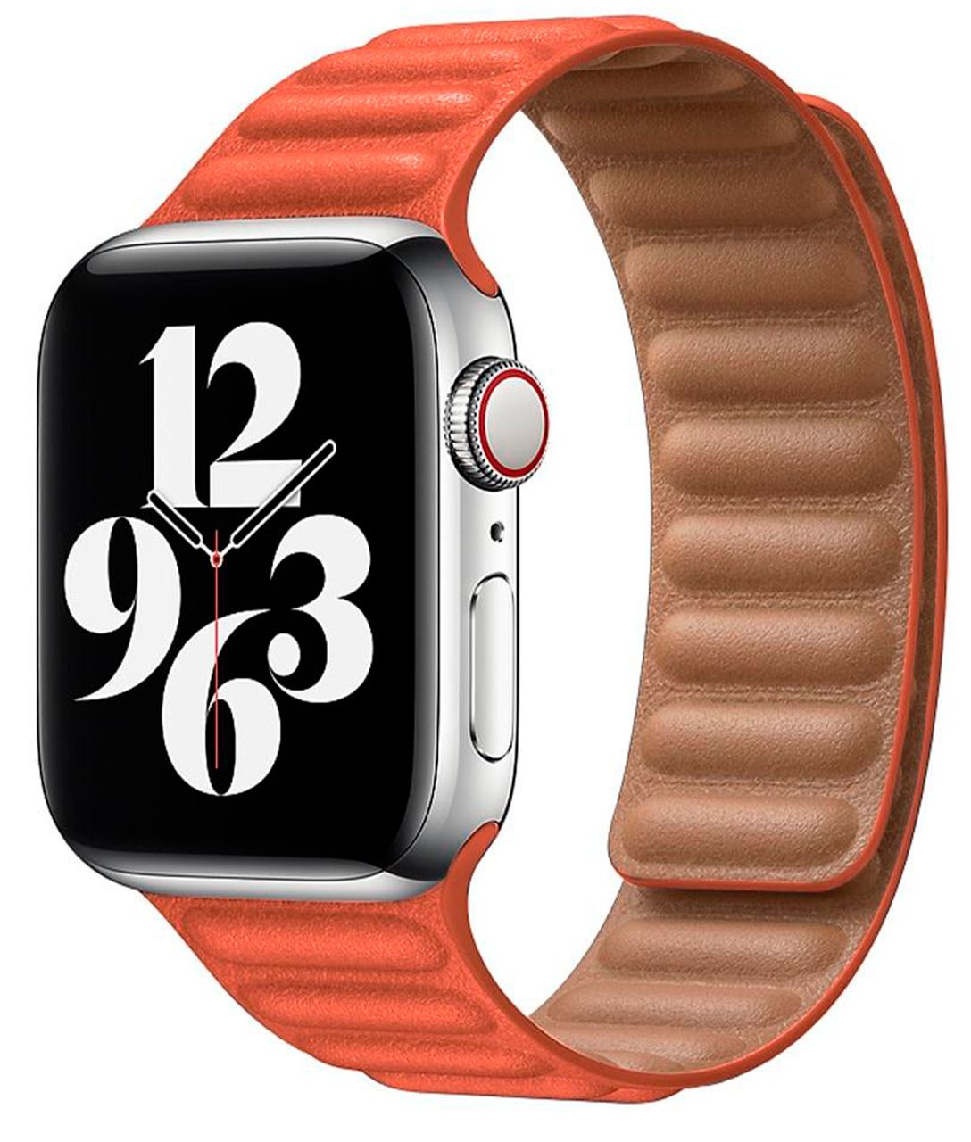 Ремешок из эко-кожи для Apple Watch 42/44/45 мм с магнитной застежкой, Orange
