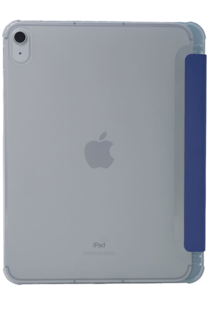 Прозрачный чехол-книжка для iPad Air 4/5 10.9 с тройным загибом Синий
