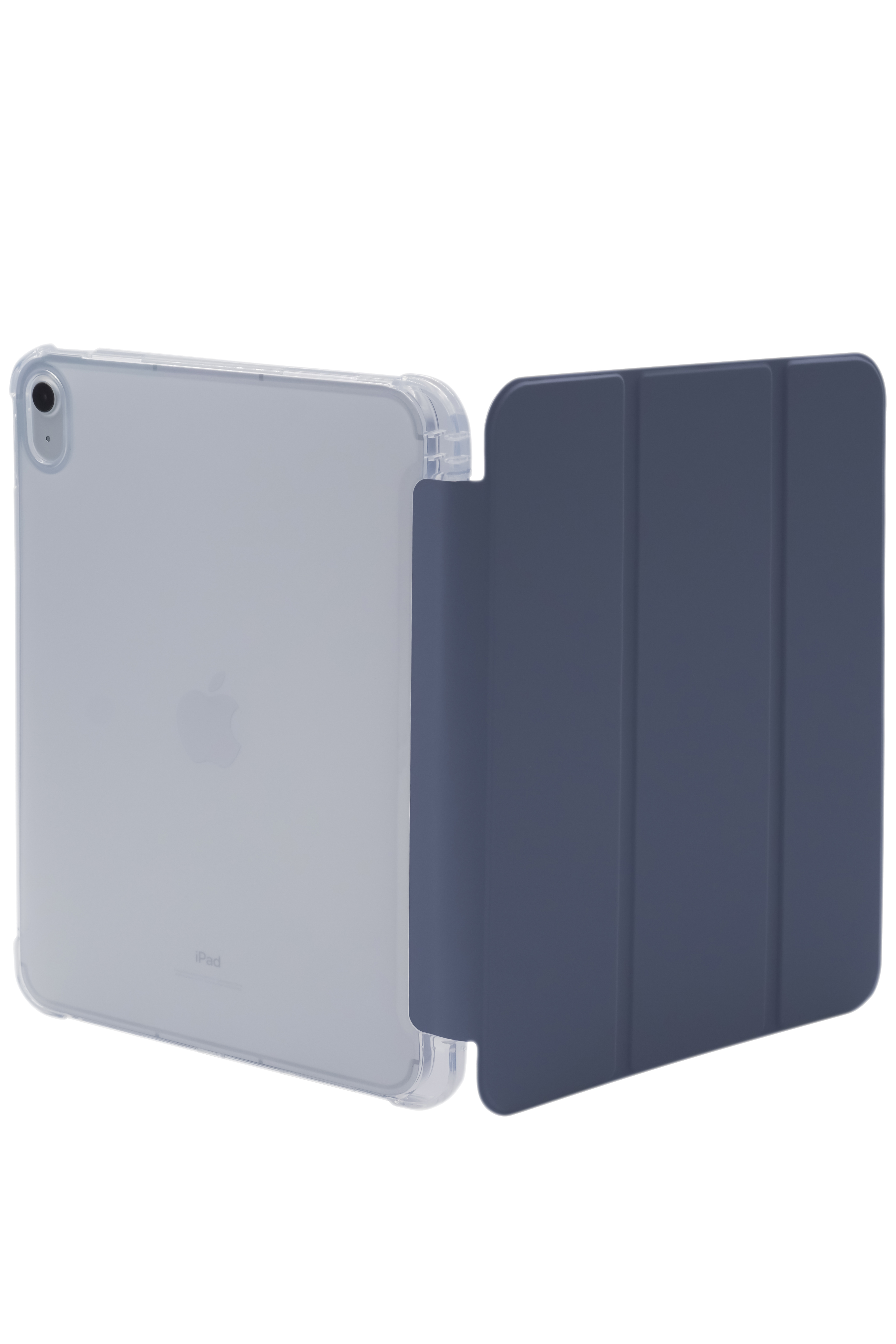 Прозрачный чехол-книжка для iPad Air 4/5 10.9 с тройным загибом Темно-синий
