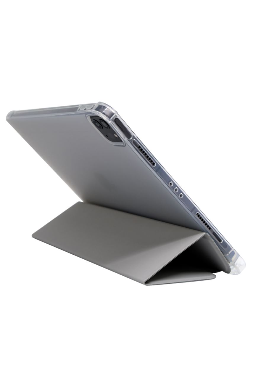 Прозрачный чехол-книжка для iPad Pro 12.9 с тройным загибом Серый