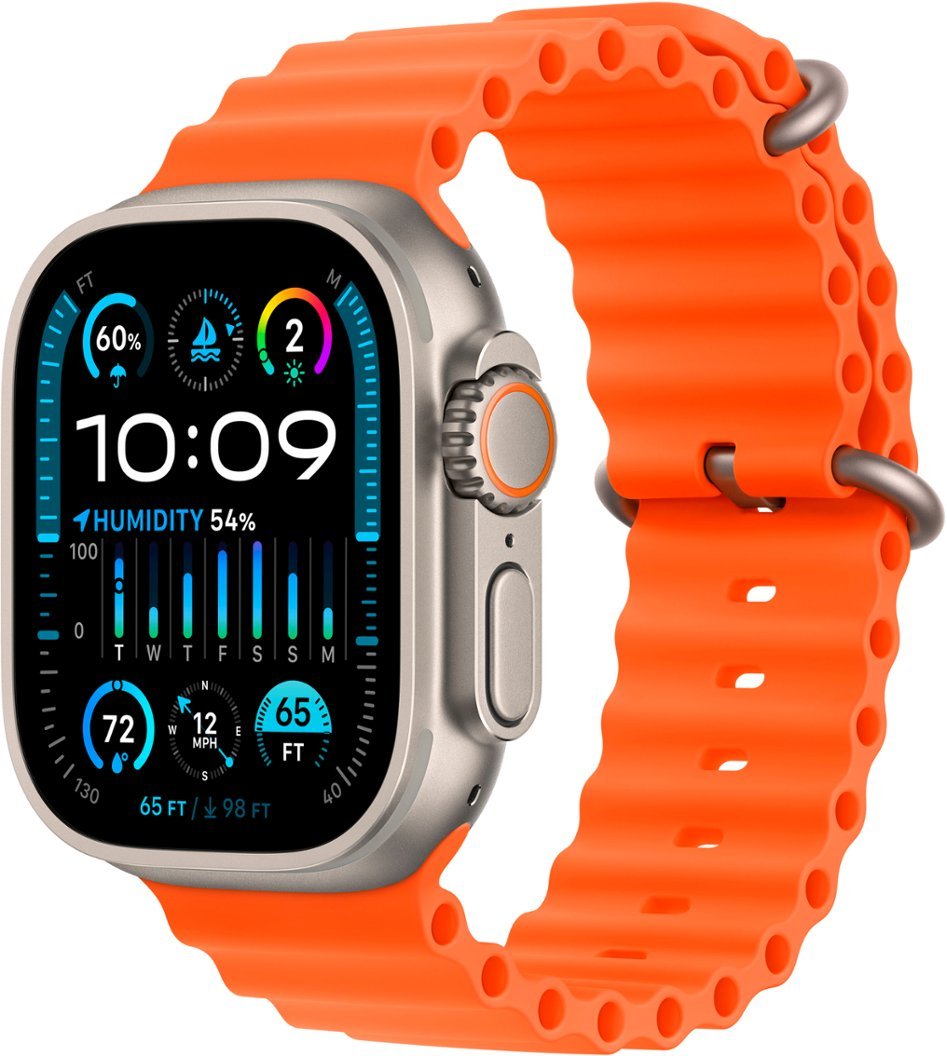 Часы Apple watch Ultra 2 49mm Titanium Case GPS+Cellular Ocean Band Orange