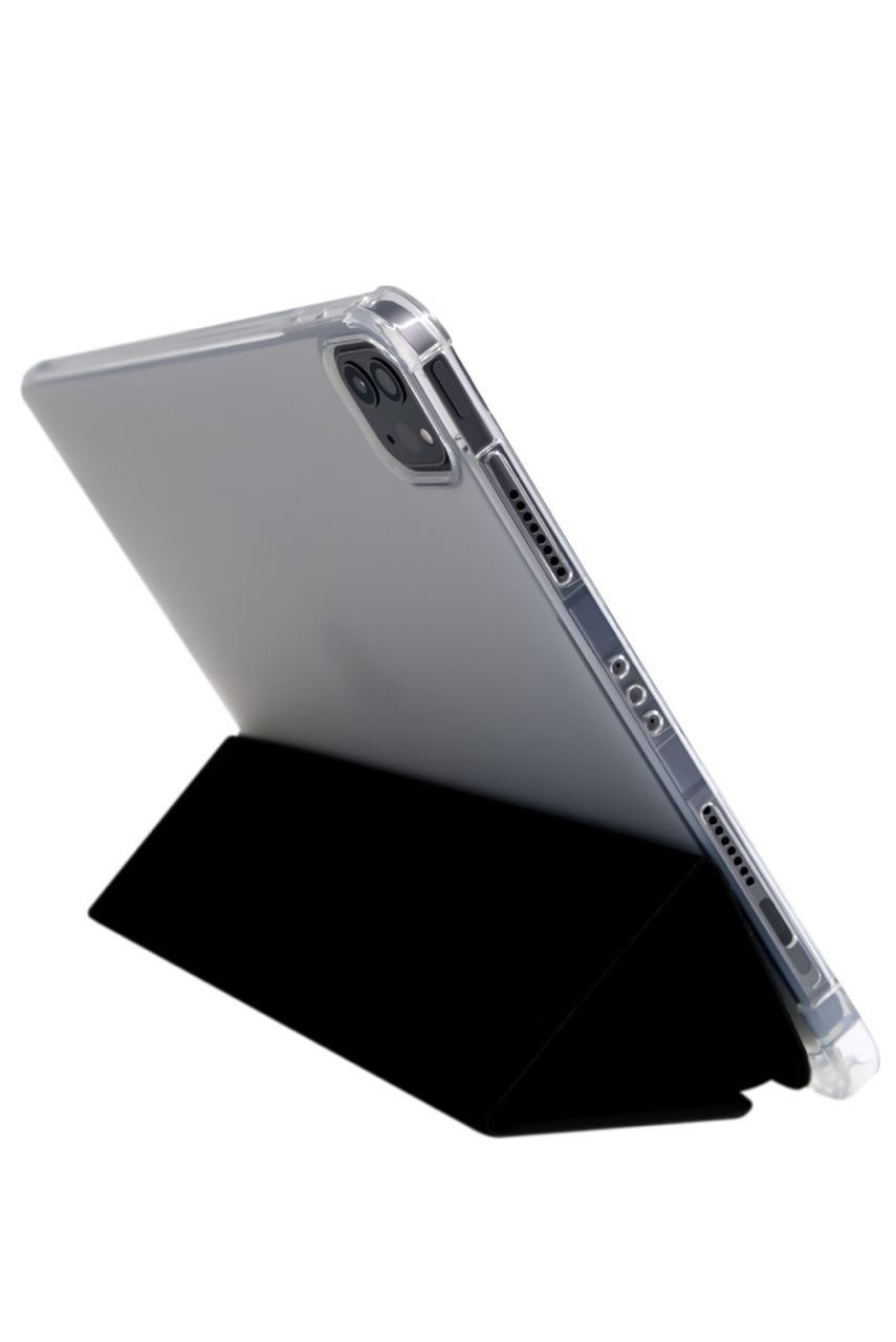 Прозрачный чехол-книжка для iPad Pro 12.9 с тройным загибом Черный