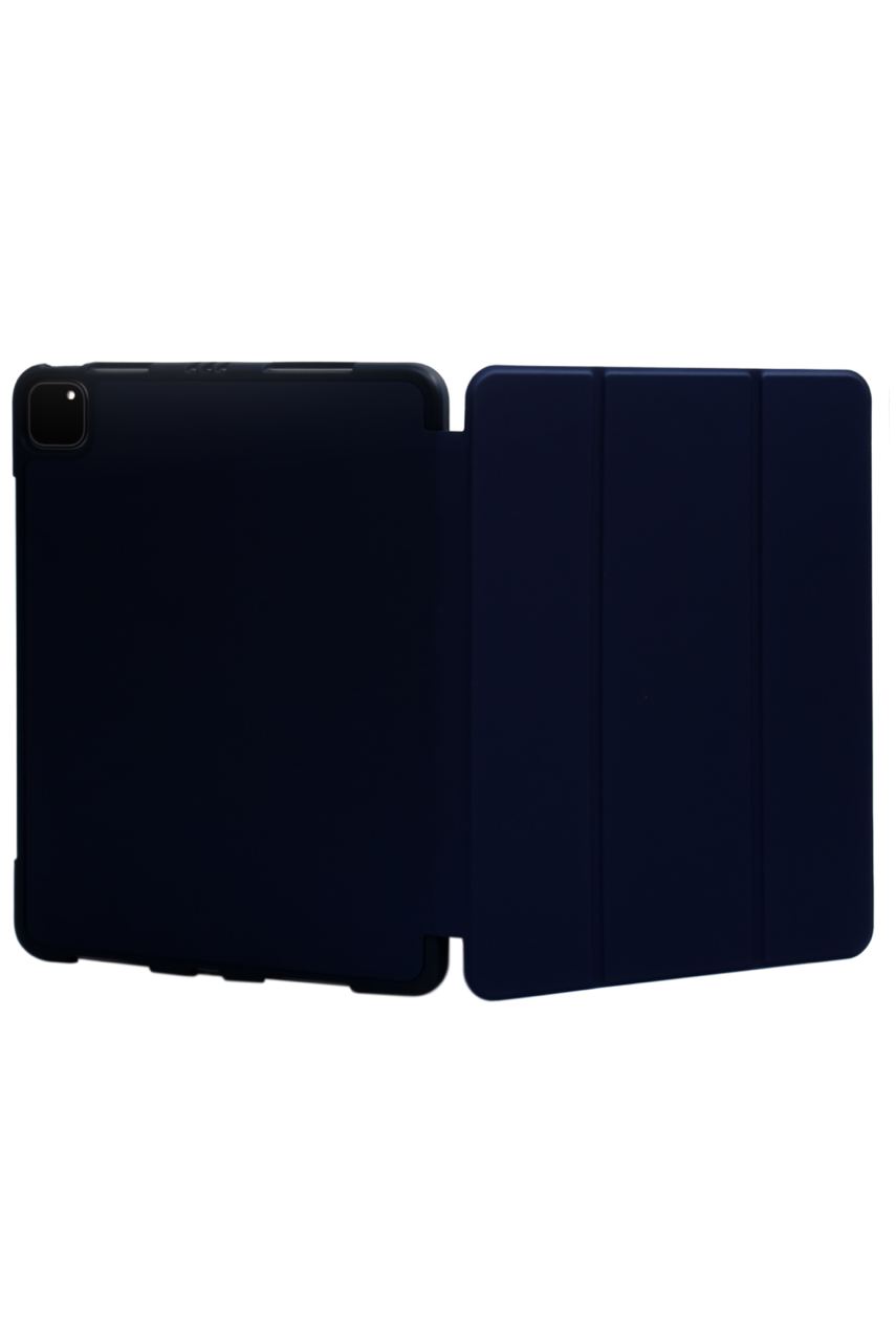 Чехол-книжка для iPad Pro 12.9 3 загиба силиконовый с рамкой Темно-синий