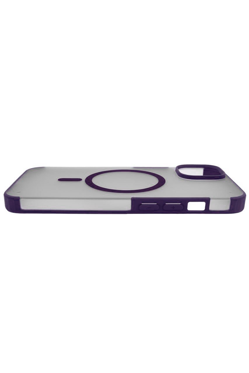 Чехол для iPhone 14 Plus Wlons с MagSafe прозрачный матовый с рамкой Фиолетовый