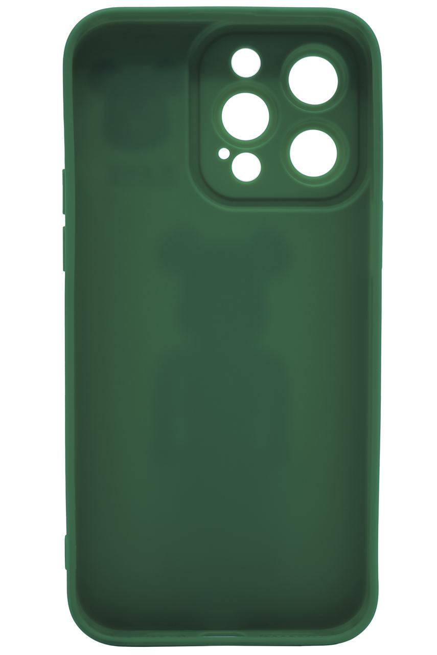 Силиконовый чехол для iPhone 13 Pro с 3D мишкой Зеленый