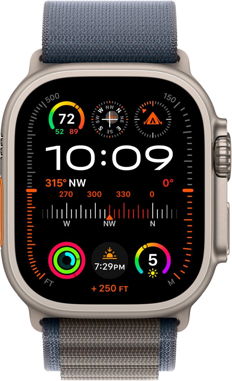Часы Apple watch Ultra 2 49mm Titanium Case GPS+Cellular Alpine Loop Blue M