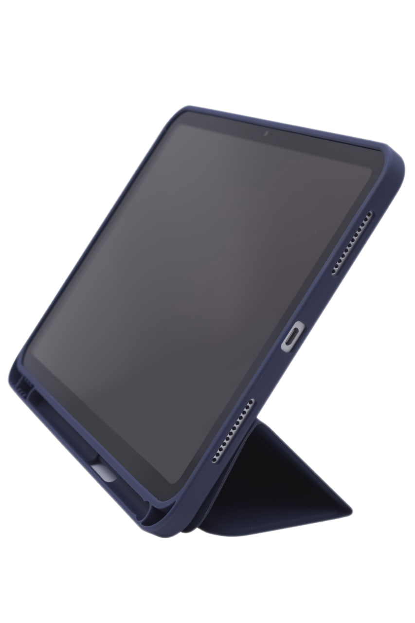 Чехол-книжка для iPad Air 4/5 10.9 3 загиба силиконовый с рамкой Темно-синий