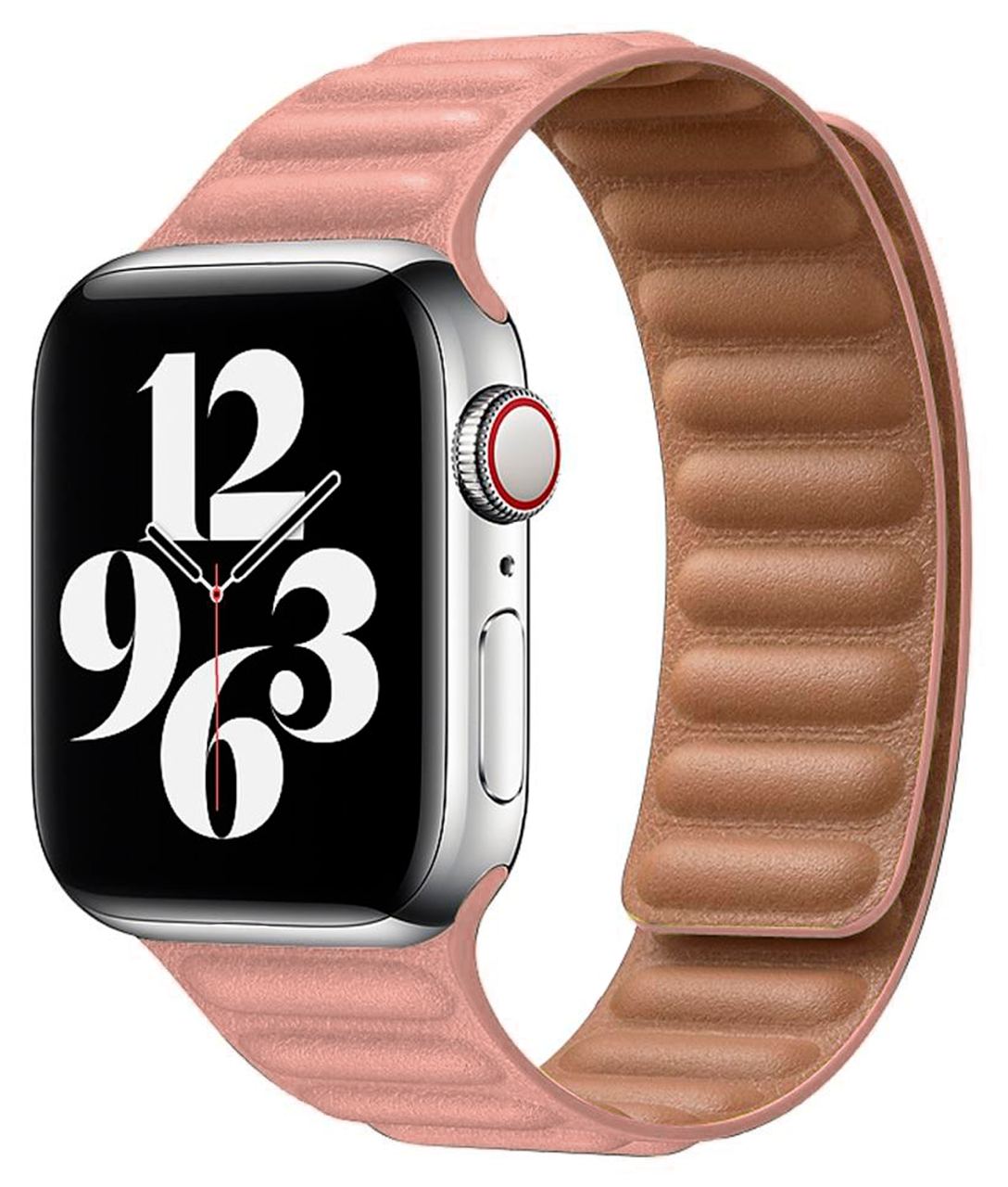 Ремешок из эко-кожи для Apple Watch 42/44/45 мм с магнитной застежкой, Pink