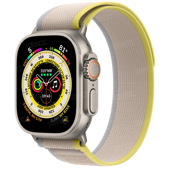 Часы Apple watch Ultra 49mm Titanium Case GPS+Cellular Trail Loop Yellow/Beige M/L