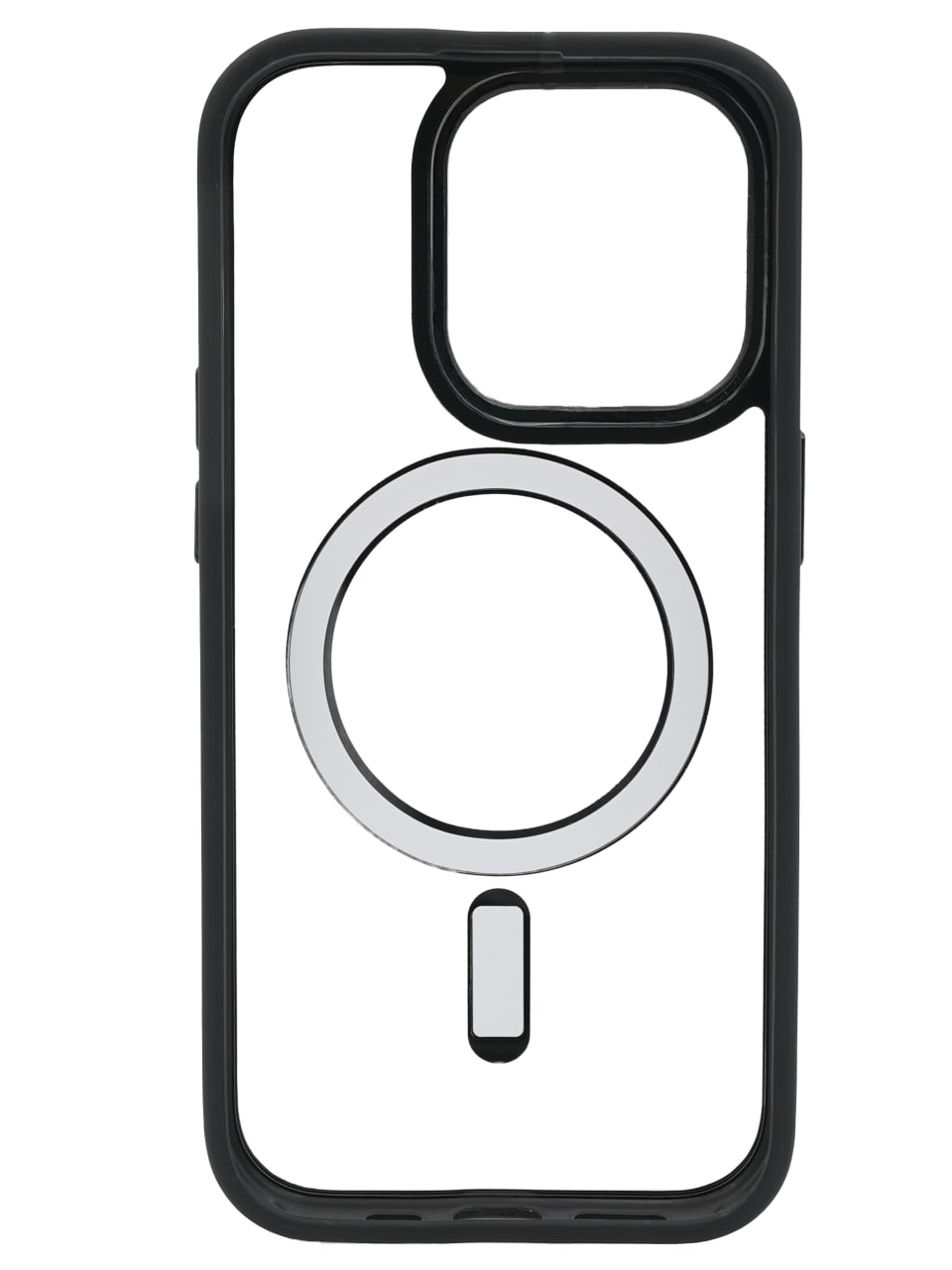 Чехол прозрачный с цветным бортиком MagSafe iPhone 14 Pro Черный