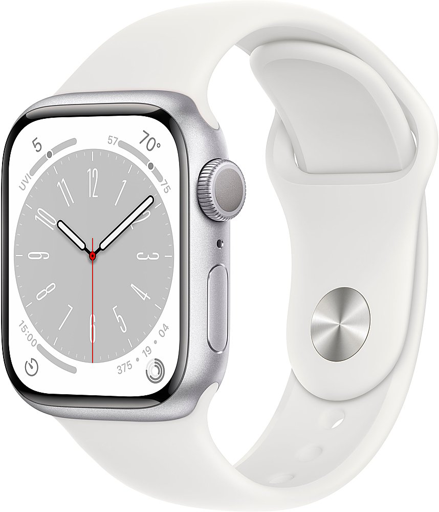 Часы Apple Watch Series 8 45mm Aluminum Case GPS Sport Band White M/L