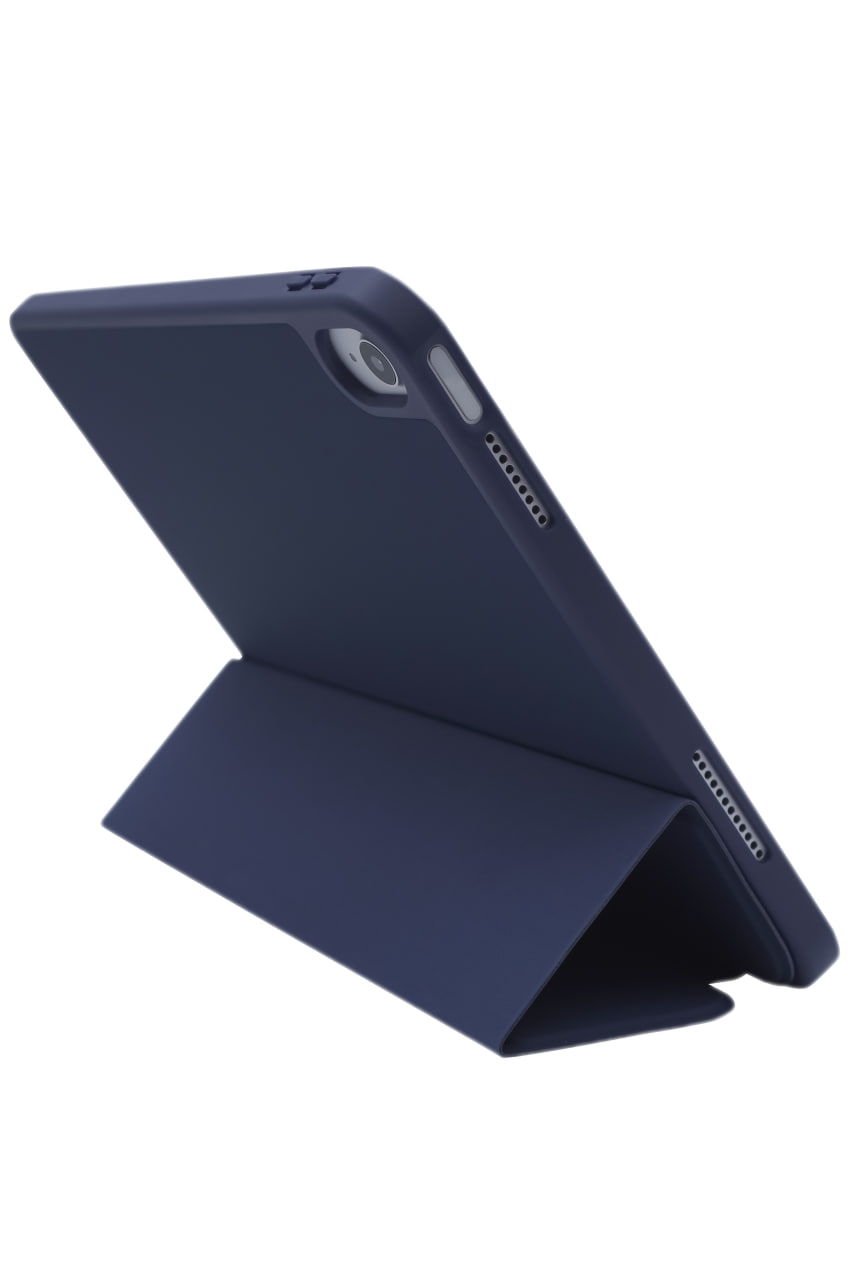 Чехол-книжка для iPad Air 4/5 10.9 3 загиба силиконовый с рамкой Темно-синий