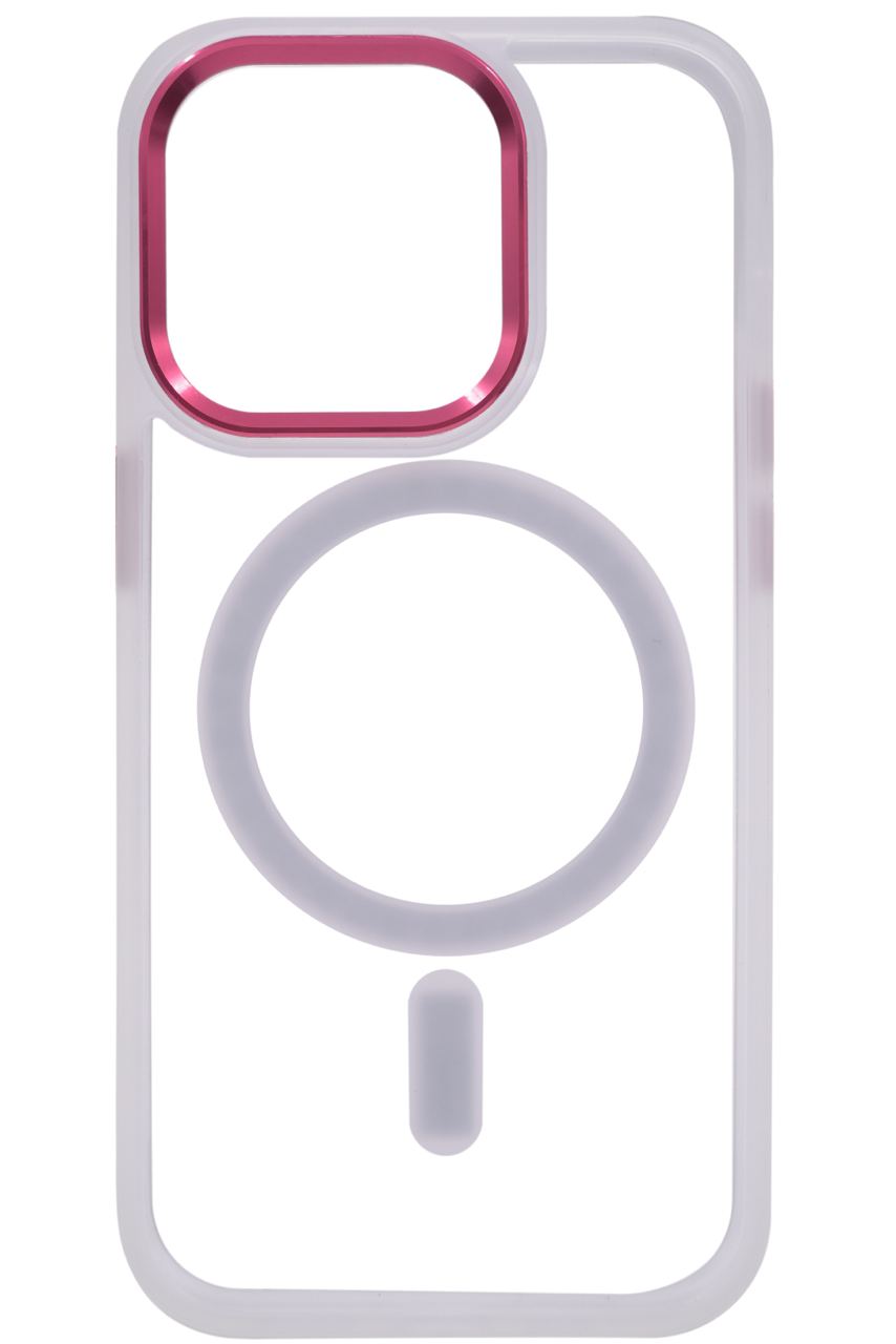 Чехол прозрачный с цветным бортиком MagSafe iPhone 14 Pro Прозрачный