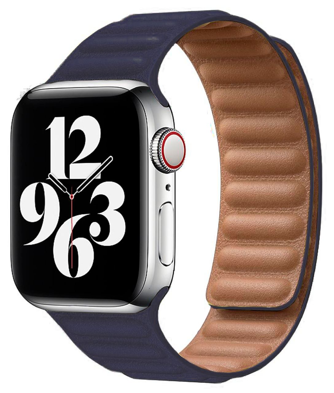 Ремешок из эко-кожи для Apple Watch 45 мм с магнитной застежкой, Dark Blue
