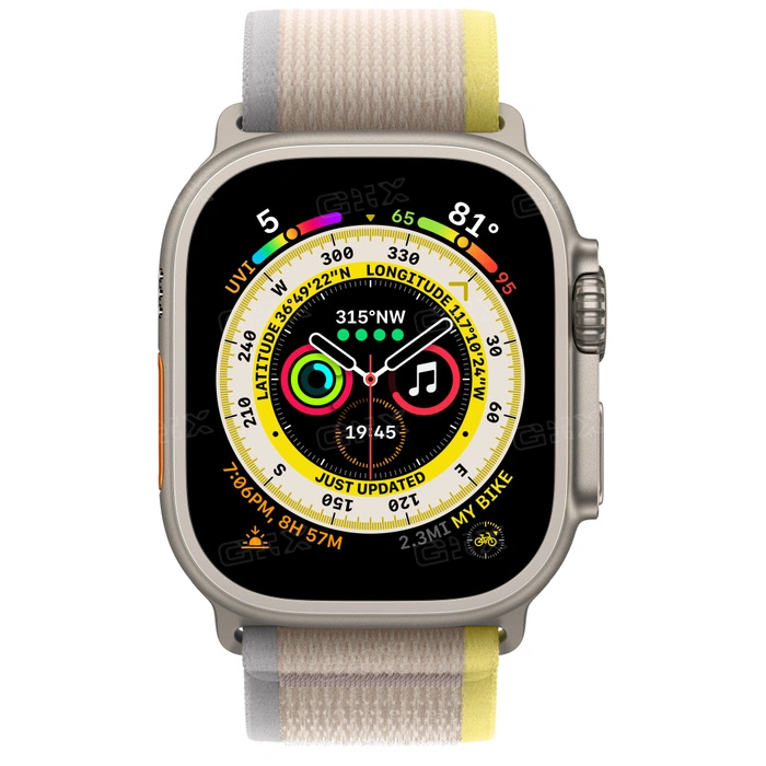 Часы Apple watch Ultra 49mm Titanium Case GPS+Cellular Trail Loop Yellow/Beige M/L