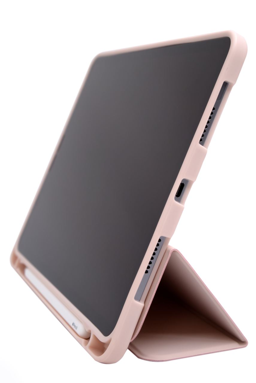 Чехол-книжка для iPad Pro 11 3 загиба силиконовый с рамкой Розовый