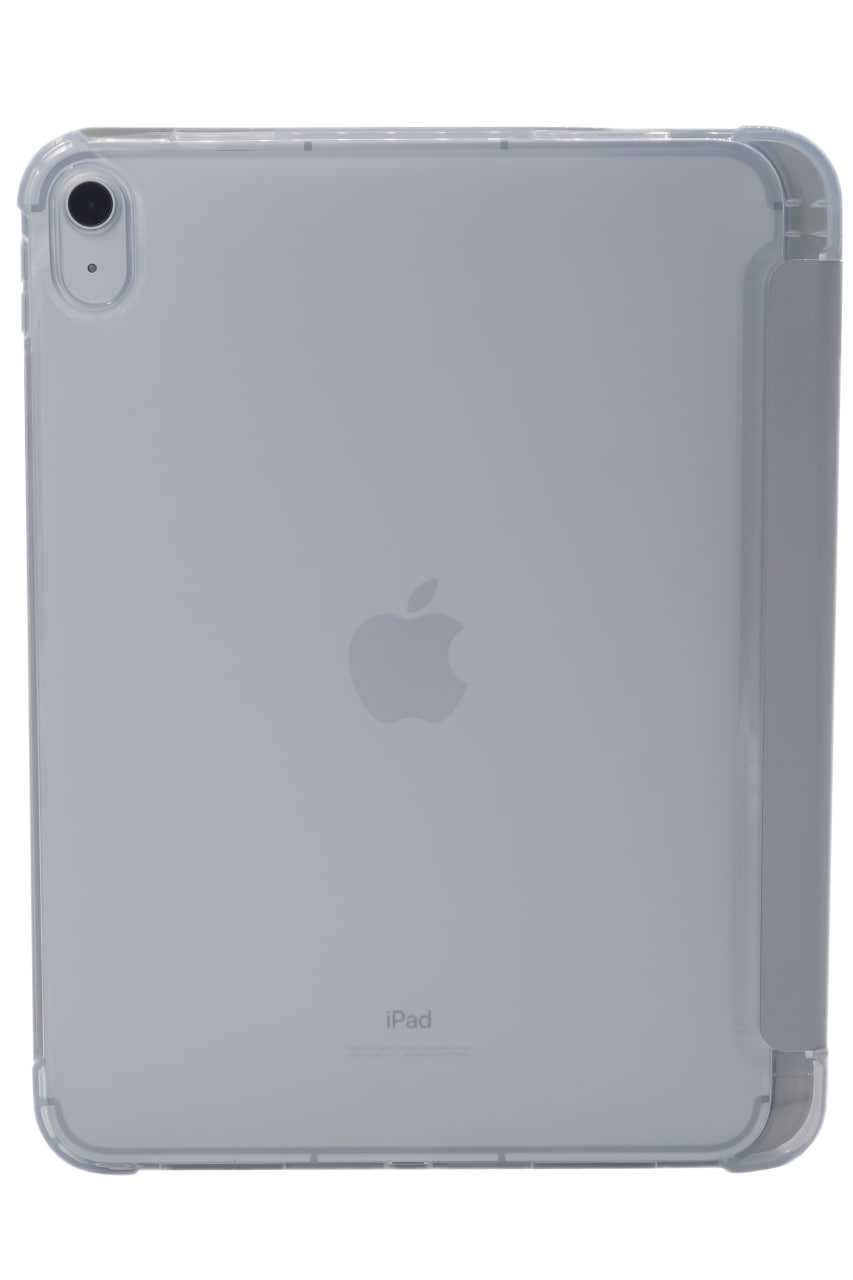 Прозрачный чехол-книжка для iPad 10 с тройным загибом Серый