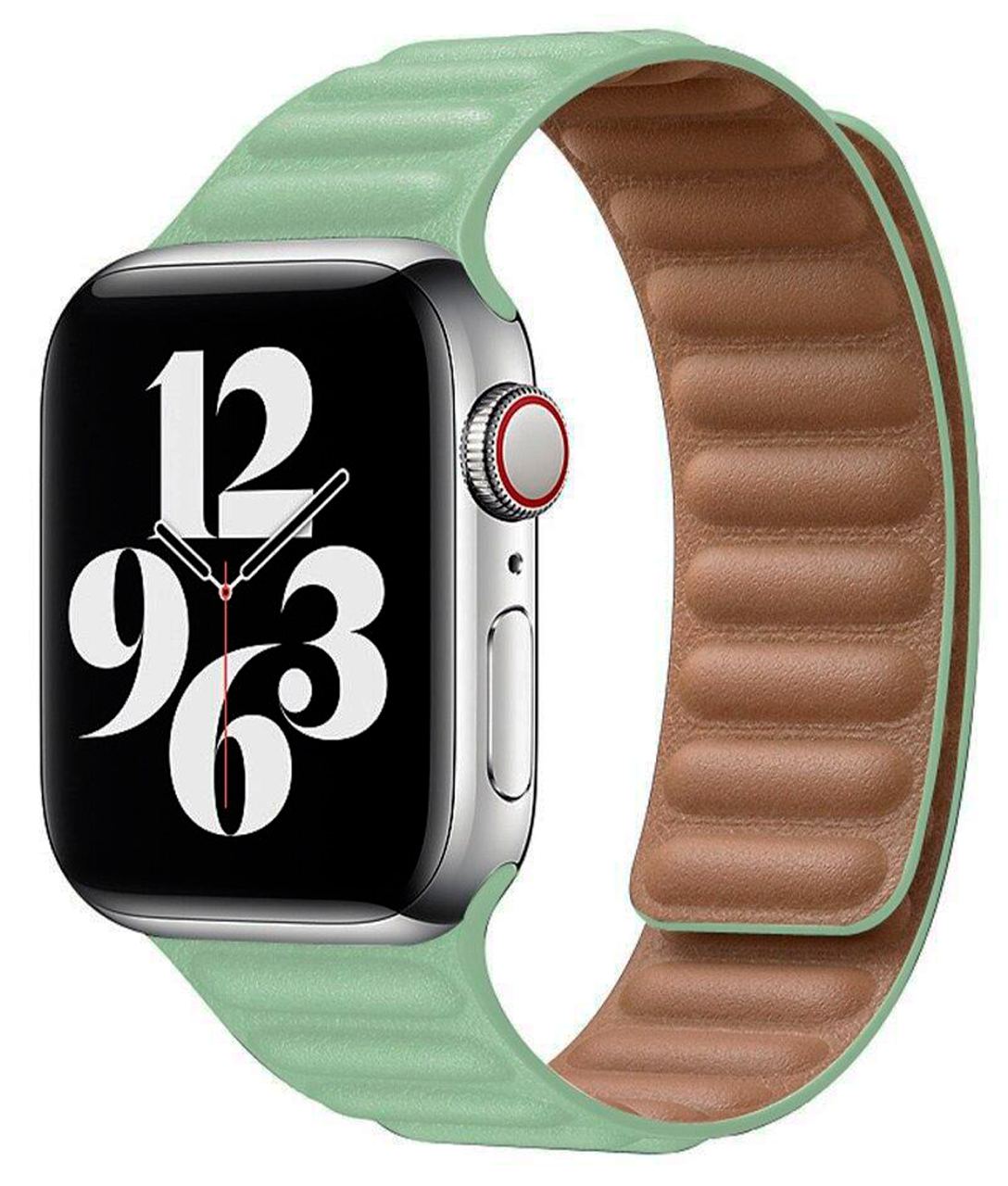 Ремешок из эко-кожи для Apple Watch 42/44/45 мм с магнитной застежкой, Green