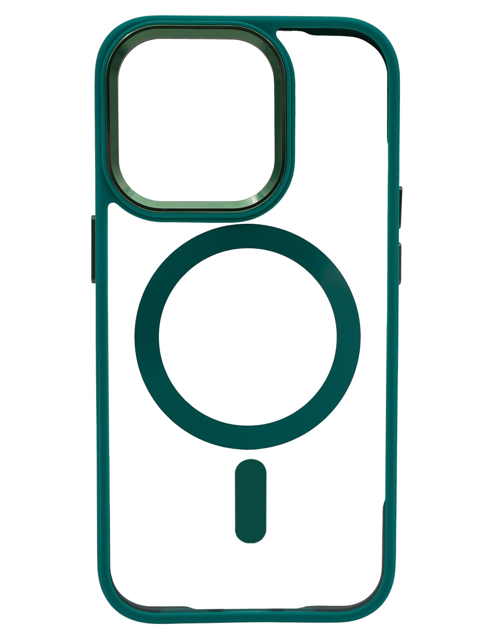 Чехол прозрачный с цветным бортиком MagSafe iPhone 14 Pro Max Зеленый