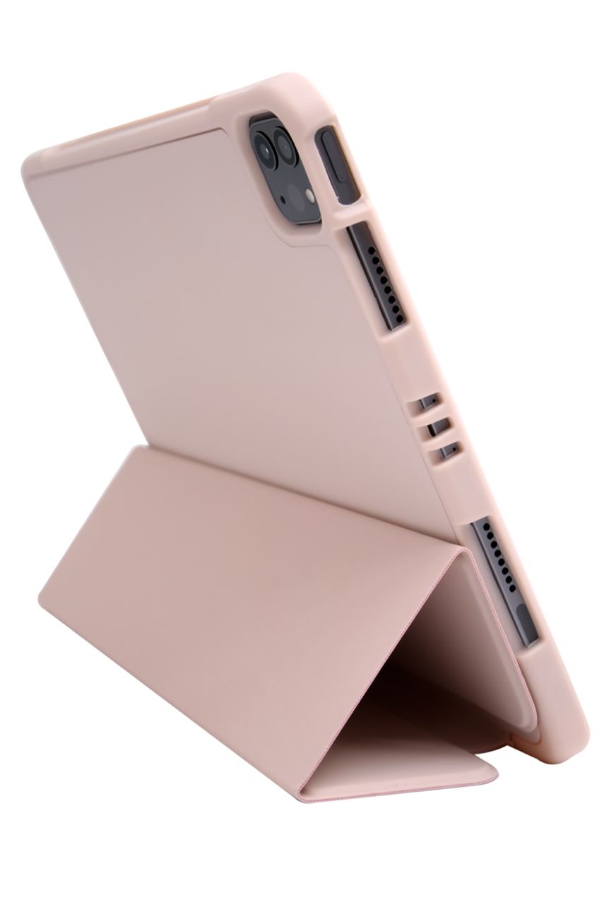Чехол-книжка для iPad Pro 11 3 загиба силиконовый с рамкой Розовый