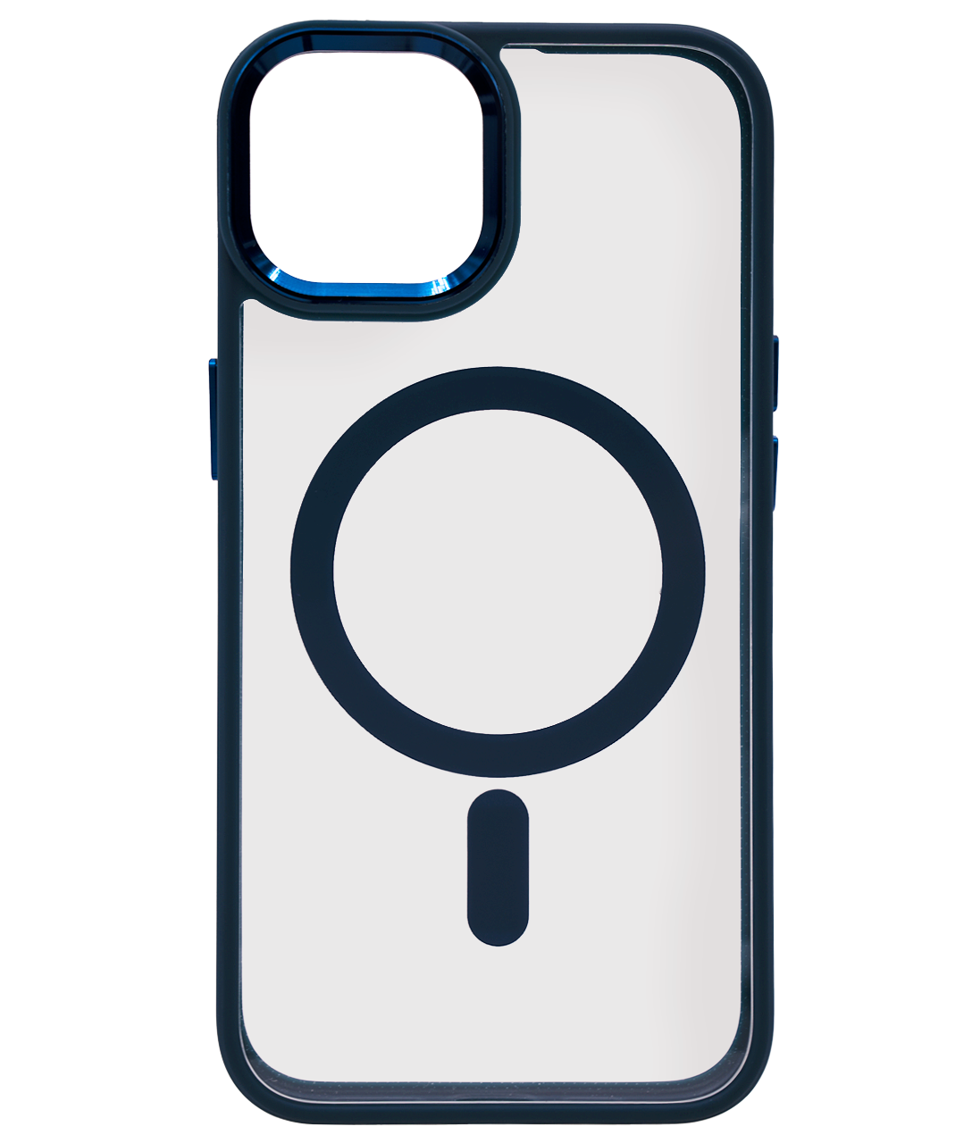 Чехол прозрачный с цветным бортиком MagSafe iPhone 14 Синий