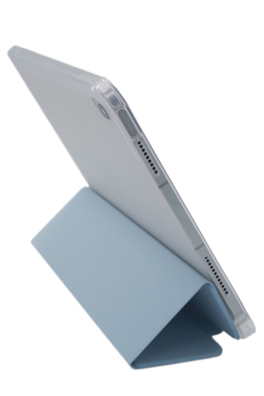 Прозрачный чехол-книжка для iPad 10 с тройным загибом Голубой