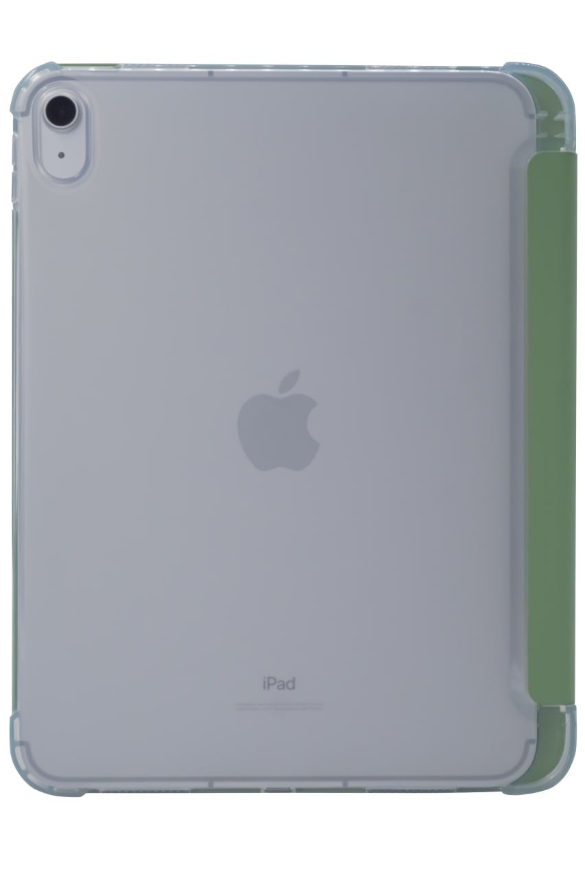 Прозрачный чехол-книжка для iPad 10 с тройным загибом Зеленый