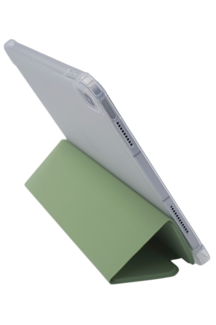 Прозрачный чехол-книжка для iPad 10 с тройным загибом Зеленый