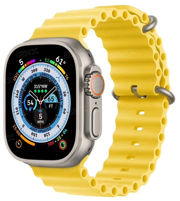 Часы Apple watch Ultra 49mm Titanium Case GPS+Cellular Ocean Band Yellow