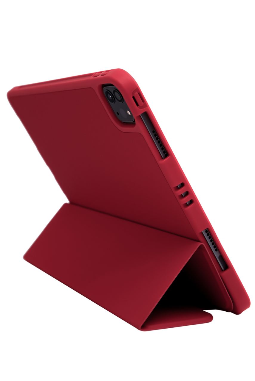Чехол-книжка для iPad Pro 12.9 3 загиба силиконовый с рамкой Красный