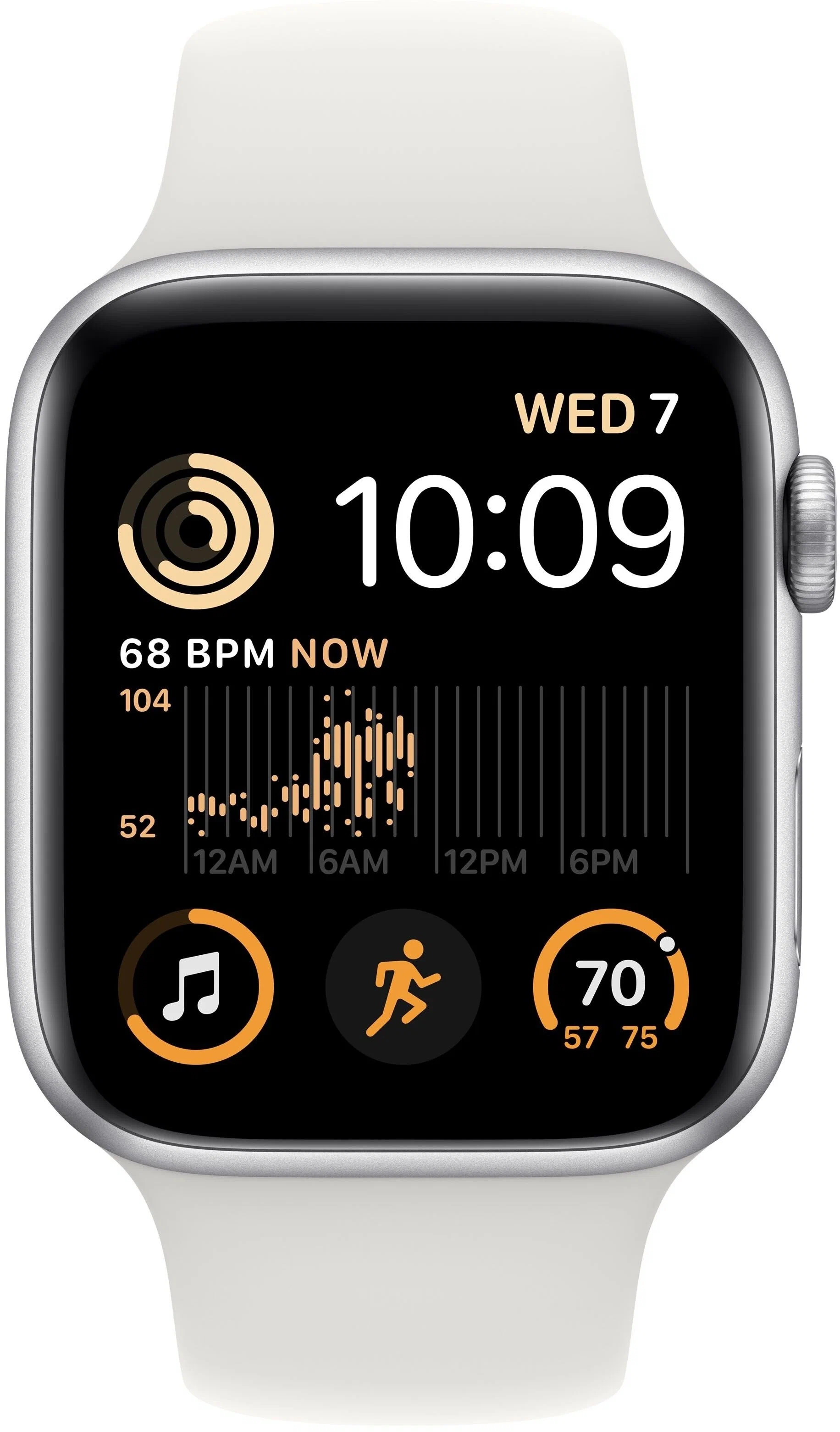 Часы Apple Watch Series SE 2022 44mm Aluminium Case GPS Sport Band White S/M