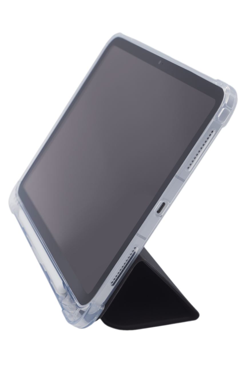 Прозрачный чехол-книжка для iPad 10 с тройным загибом Черный