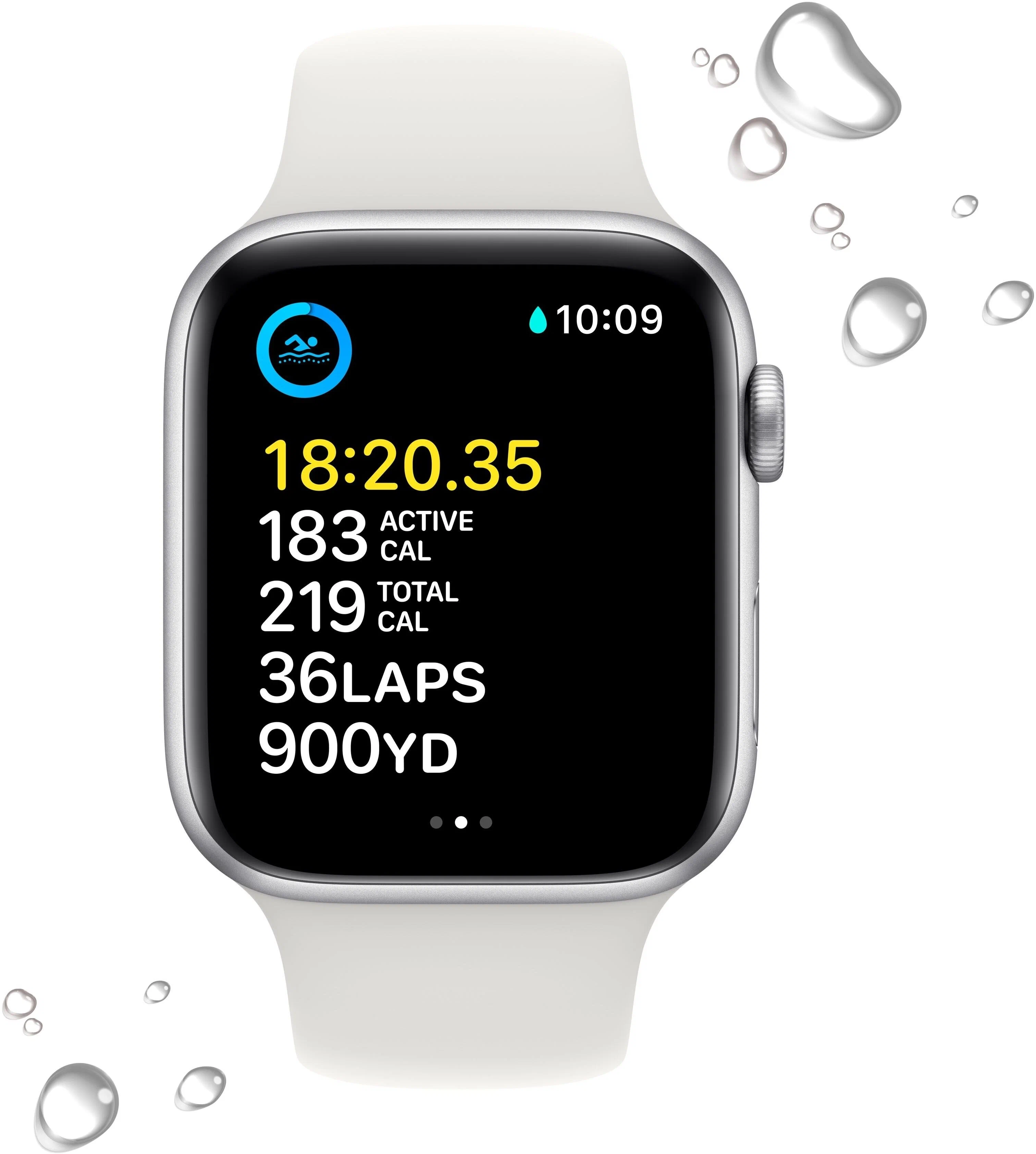 Часы Apple Watch Series SE 2022 44mm Aluminium Case GPS Sport Band White S/M