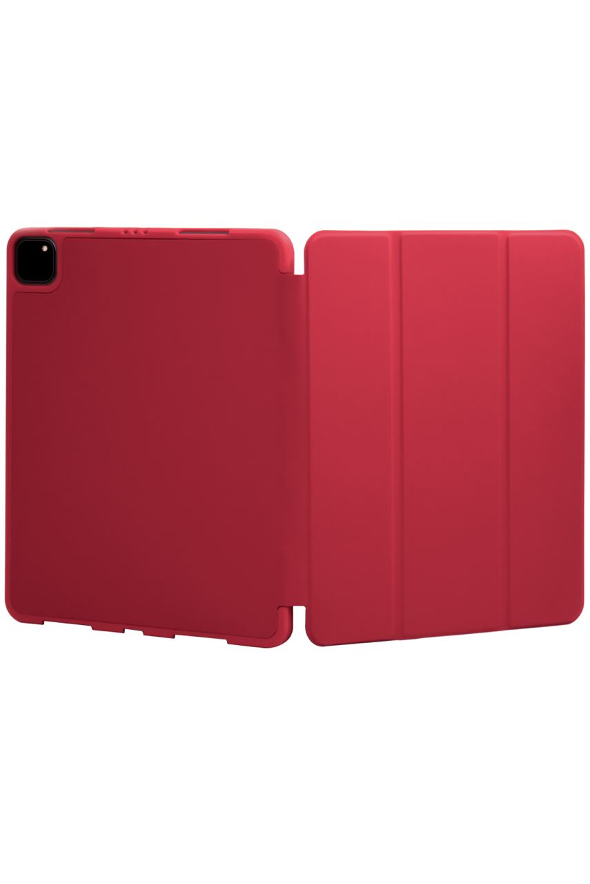 Чехол-книжка для iPad Pro 11 3 загиба силиконовый с рамкой Красный