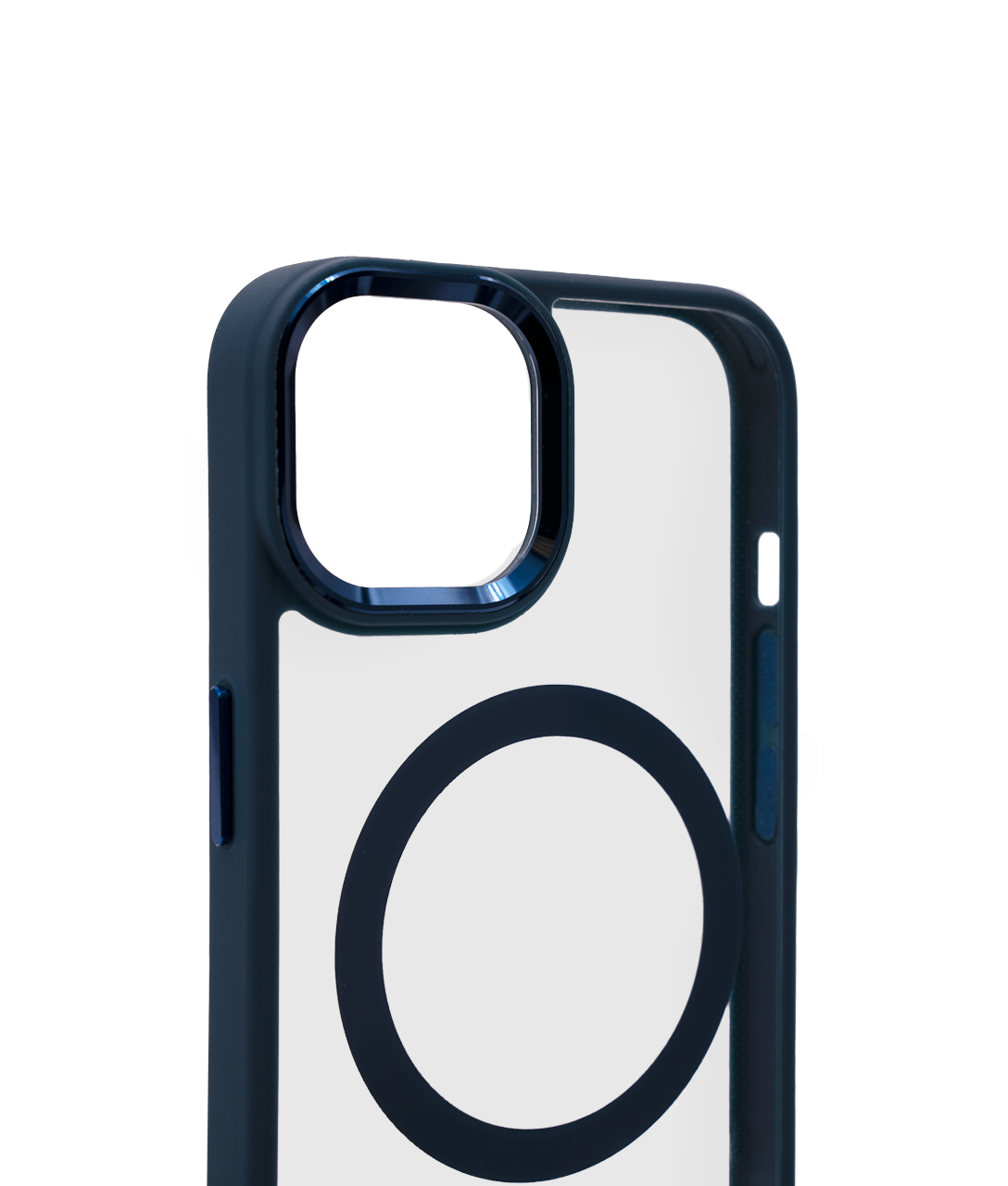 Чехол прозрачный с цветным бортиком MagSafe iPhone 14 Синий
