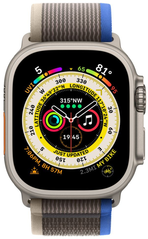 Часы Apple watch Ultra 49mm Titanium Case GPS+Cellular Trail Loop Blue/Gray M/L