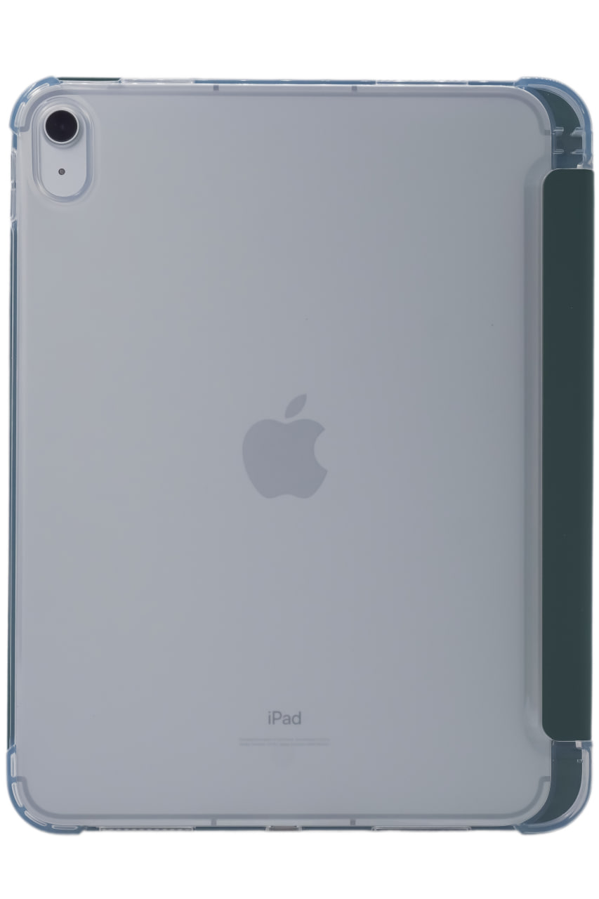 Прозрачный чехол-книжка для iPad 10 с тройным загибом Темно-зеленый