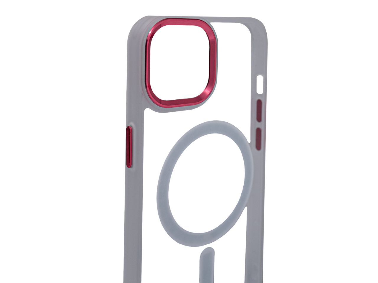 Чехол прозрачный с цветным бортиком MagSafe iPhone 14 Прозрачный