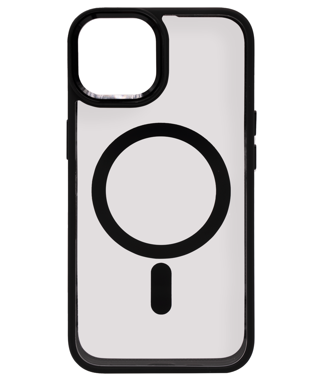 Чехол прозрачный с цветным бортиком MagSafe iPhone 14 Plus Черный