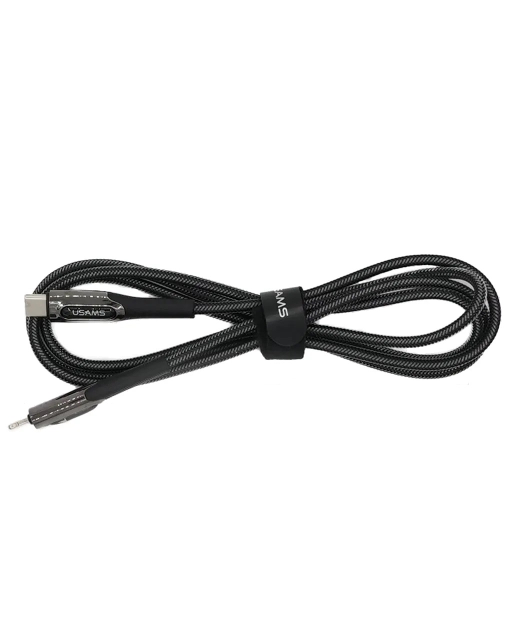 Кабель Usams USB-C/Lightning усиленный 1.2м (черный)