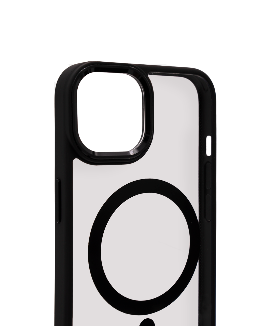 Чехол прозрачный с цветным бортиком MagSafe iPhone 14 Plus Черный