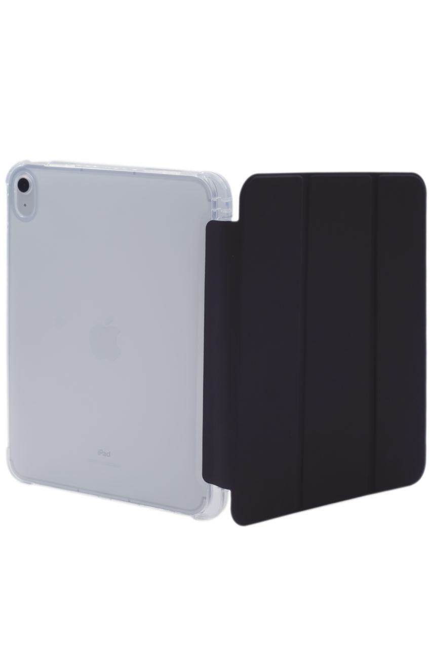 Прозрачный чехол-книжка для iPad 10 с тройным загибом Черный