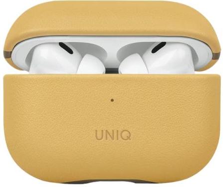 Кожаный чехол для AirPods Pro 2 Uniq Lyden DS - Canary Yellow/Flint Grey 250_100_623733