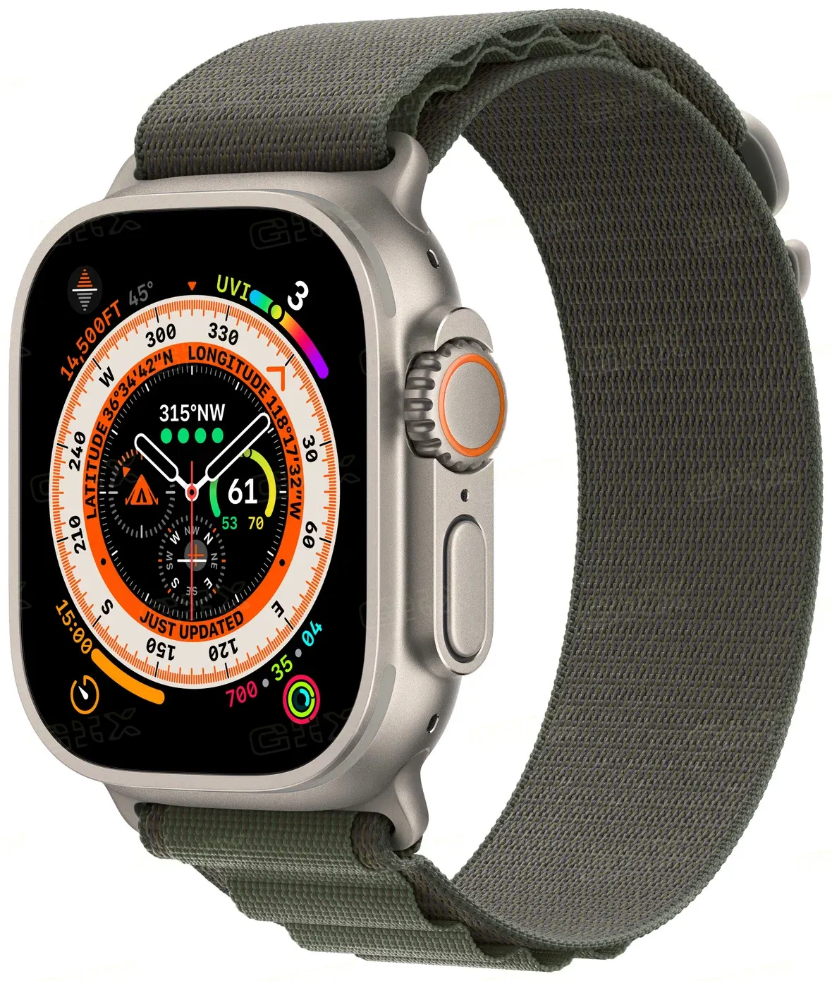 Часы Apple watch Ultra 49mm Titanium Case GPS+Cellular Alpine Loop Green S